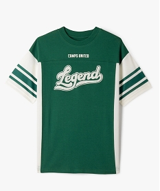 GEMO Tee-shirt manches courtes bi-matières garçon - Camps United vert standard