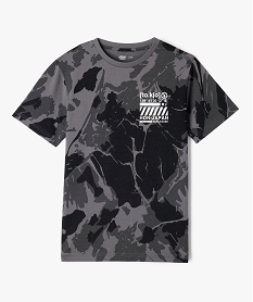 GEMO Tee-shirt manches courtes imprimé avec motif poitrine garçon gris standard