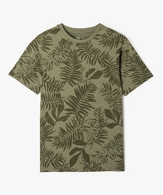 GEMO Tee-shirt manches courtes motif feuillage garçon kaki standard