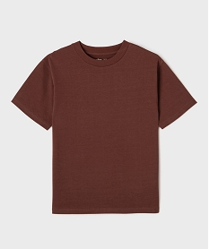 GEMO Tee-shirt manches courtes et col rond garçon marron standard