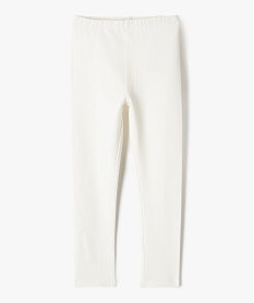 GEMO Legging long uni résistant en coton stretch fille blanc chine