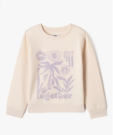 GEMO Sweat molletonné avec motif fille blanc chine