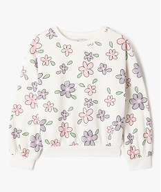 GEMO Sweat à col rond avec intérieur molletonné fille Blanc