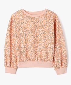 GEMO Sweat à col rond avec intérieur molletonné fille rose standard