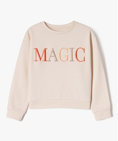 GEMO Sweat ample avec inscription brodée en relief fille blanc chine