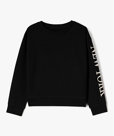 GEMO Sweat ample avec inscription brodée en relief fille noir standard