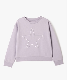 GEMO Sweat ample avec inscription brodée en relief fille violet standard