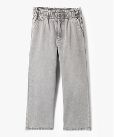 GEMO Jean wide leg avec ceinture élastique ajustable fille gris standard