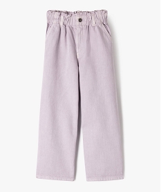 GEMO Jean wide leg avec ceinture élastique ajustable fille violet standard