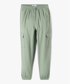 GEMO Pantalon cargo avec taille élastique fille vert standard