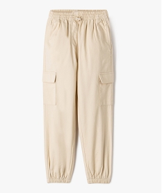 GEMO Pantalon cargo avec taille élastique fille beige standard