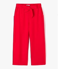 GEMO Pantalon en toile fluide coupe large fille rouge standard