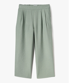 GEMO Pantalon fluide coupe large avec taille élastique fille Vert