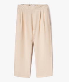 GEMO Pantalon fluide coupe large avec taille élastique fille beige standard