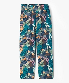 GEMO Pantalon fluide imprimé en viscose fille Bleu