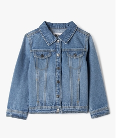 GEMO Veste en jean denim 100% coton fille blanc chine