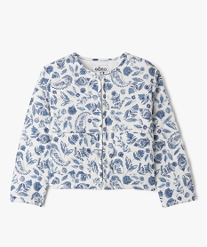 GEMO Veste zippée et matelassée coupe droite fille Bleu