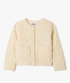 GEMO Veste zippée et matelassée coupe droite fille Beige