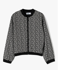 GEMO Veste zippée en viscose à motifs fleuris fille noir standard