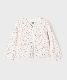 GEMO Veste en gaze de coton à motifs fleuris fille Blanc