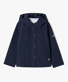 GEMO Trench à capuche en matière déperlante fille - LuluCastagnette navy