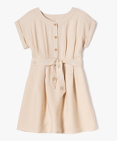 GEMO Robe fluide à manches courtes fille beige standard