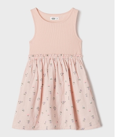 GEMO Robe en coton avec haut débardeur fille Multicolore