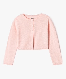 GEMO Gilet court en maille fantaisie fille rose standard