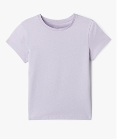 GEMO Tee-shirt manches courtes et col rond fille violet standard