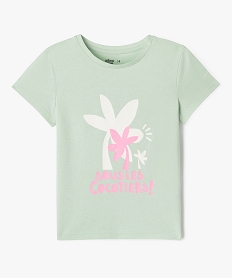 GEMO Tee-shirt manches courtes à motif fille vert vif