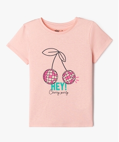 GEMO Tee-shirt manches courtes à motif fille rose standard