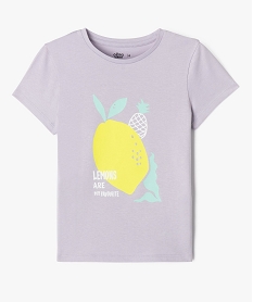 GEMO Tee-shirt manches courtes à motif fille violet standard