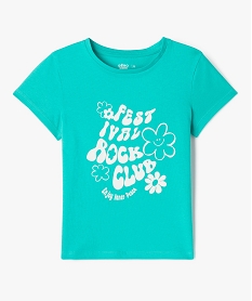 GEMO Tee-shirt manches courtes à motif fille vert standard