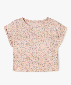 GEMO Tee-shirt court à manches courtes avec motif fille rose standard