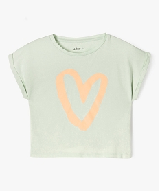 GEMO Tee-shirt court à manches courtes avec motif fille vert standard