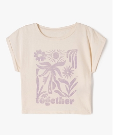 GEMO Tee-shirt court à manches courtes avec motif fille blanc chine