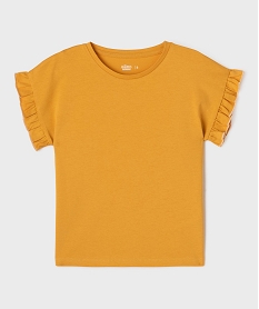 GEMO Tee-shirt manches courtes à volants fille jaune standard
