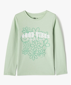 GEMO Tee-shirt manches longues avec motif girly fille vert standard