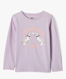 GEMO Tee-shirt manches longues avec motif girly fille violet standard
