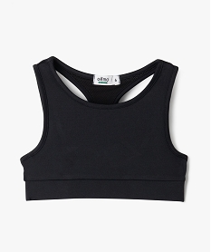 GEMO Débardeur de sport court à dos fantaisie fille noir standard