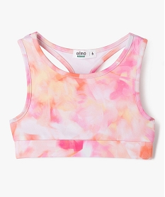 GEMO Débardeur de sport court dos nageur tie an dye fille orange standard
