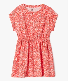 GEMO Robe à manches courtes imprimée en coton fille rose standard