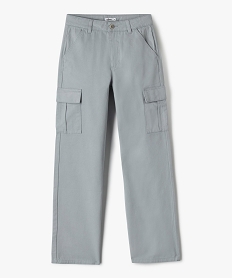 GEMO Pantalon cargo coupe straight à taille ajustable fille gris standard