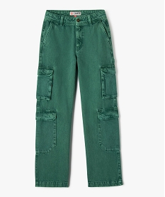 GEMO Jean coloré coupe Cargo Straight fille - Camps United vert standard