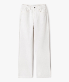 GEMO Jean large taille haute fille blanc standard