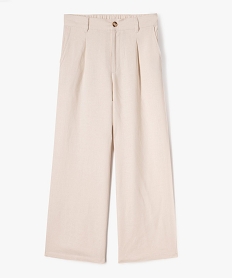 GEMO Pantalon large en lin et viscose fille beige standard