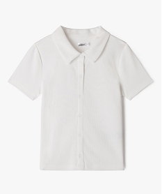 GEMO Polo à manches courtes en maille côtelée fille Beige