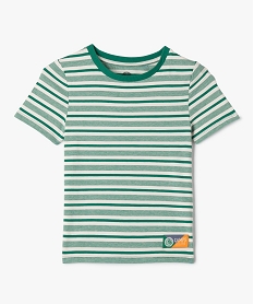 GEMO Tee-shirt à manches courtes rayé garçon - Camps United vert standard