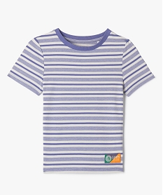GEMO Tee-shirt à manches courtes rayé garçon - Camps United violet standard