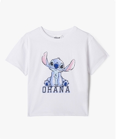 GEMO Tee-shirt manches courtes imprimé fille - Stitch blanc standard